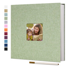 Vienrose stort fotoalbum Selvklæbende til 4x6 8x10 billeder linned scrapbog album DIY 40 blanke sider med en metallisk pen