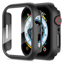 Diruite 2-Pack for Apple Watch Series 6/5/4/Series SE/SE 2/SE 3 40mm All-Around Screen Protector Case Tempered Glass Screen Protector Case Ultra-Thi