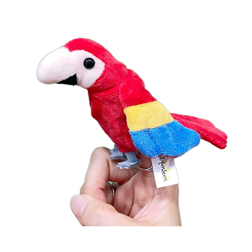 ( Parrot) Pp Marine Animal Cotton Filled Plush Animal Finger Puppet Fun For Family Red