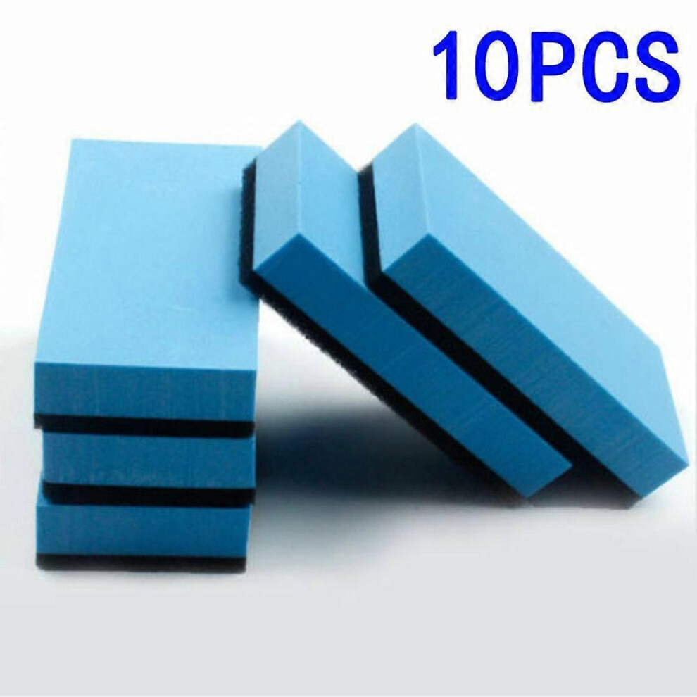 (As Show, One Size) 10Pcs Car Ceramic Coating Sponge Glass Nano Wax Coat Applicator Pads Blue 6909775656570