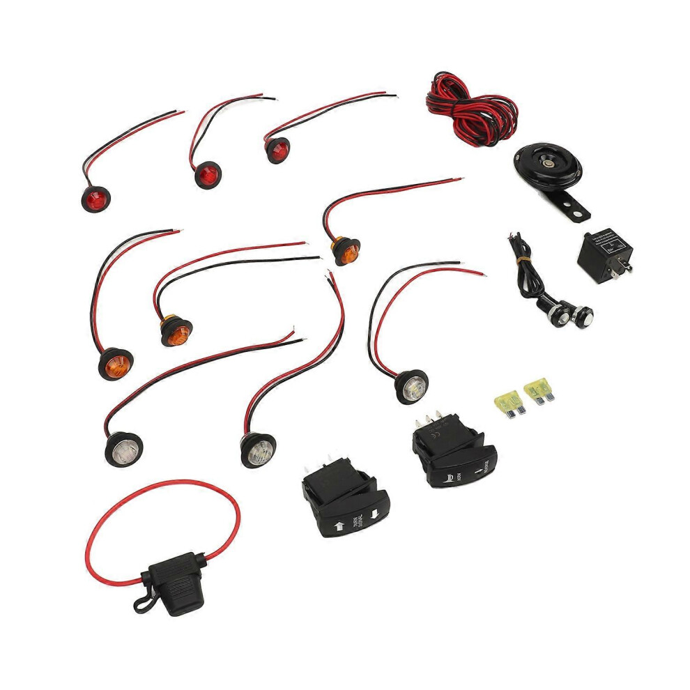 (As Show, One Size) Utv Turn Signal Rocker Switch Atv Street Legal Lighting Kit Turn Signal Flasher Relay Harness Replac 6909775659892