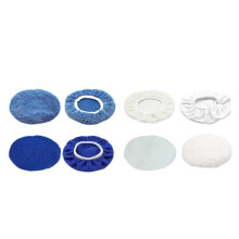 (As show, One size) 8pcs Car Polishing Pad Bonnet Set Microfiber Cotton Wool Coral Fleece Buffing Pad Cover for 6in Car
