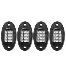 (As show, One size) 4pcs RGB LED Flashing Multiple Color Rock Light Underbody Glow Light Bluetooth Wireless