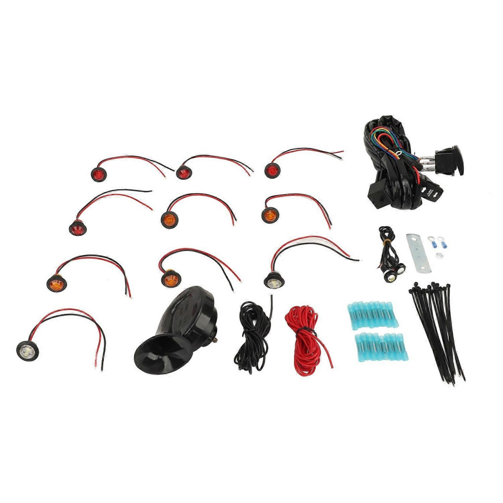 (As Show, One Size) Dc12v Turn Signal Horn Kit Universal Fit Street Legal Rocker Switch Kit For Utv Rov Atv Golf Cart Sx 6909775552087