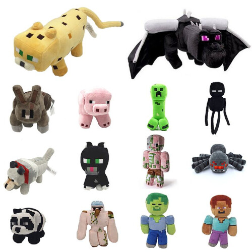 (Green Doll-25cm)Μαλακά παιχνίδια Minecraft Creeper Enderman Λύκος Κούκλα Γεμιστό παιχνίδι Πίξελ 2