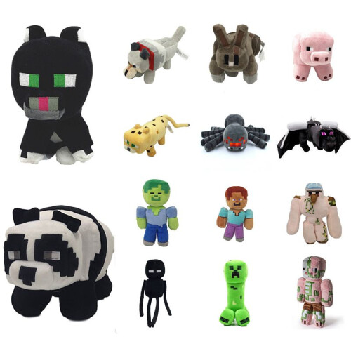 (Green Doll-25cm)Μαλακά παιχνίδια Minecraft Creeper Enderman Λύκος Κούκλα Γεμιστό παιχνίδι Πίξελ 1
