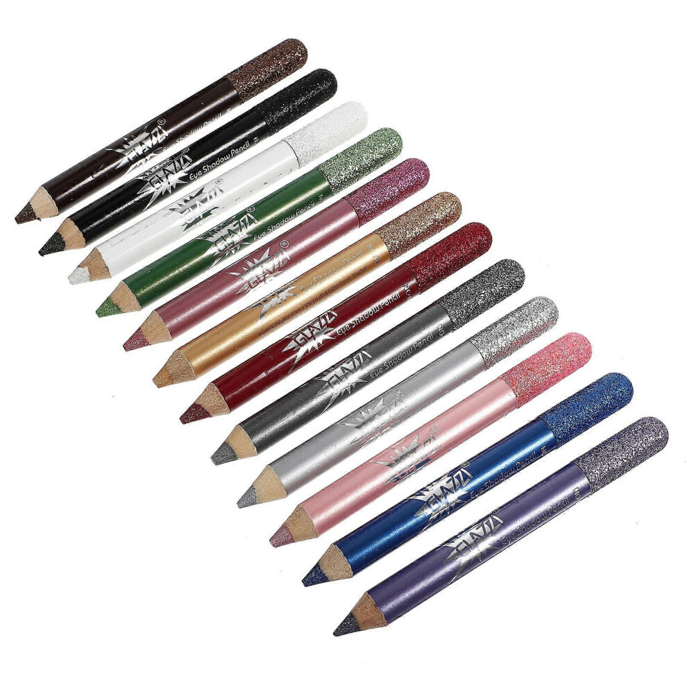 Kricely (As Show, One Size) 12Pcs Eye Shadow Pencils Creative Eye Shadow Sticks Makeup Eye Shadow Pens