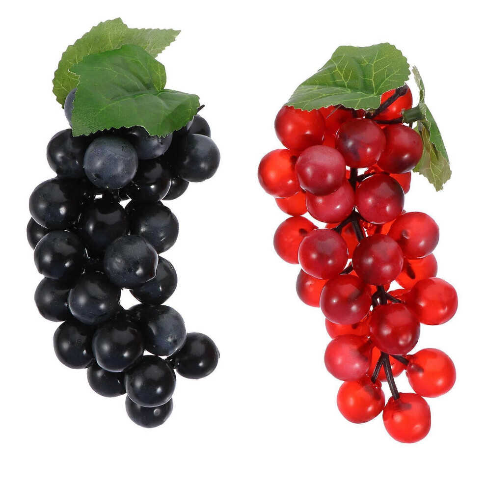 Kricely (As Show, One Size) 2Pcs Imitation Fruit Models Grapes Shooting Props Early Educational Plaything