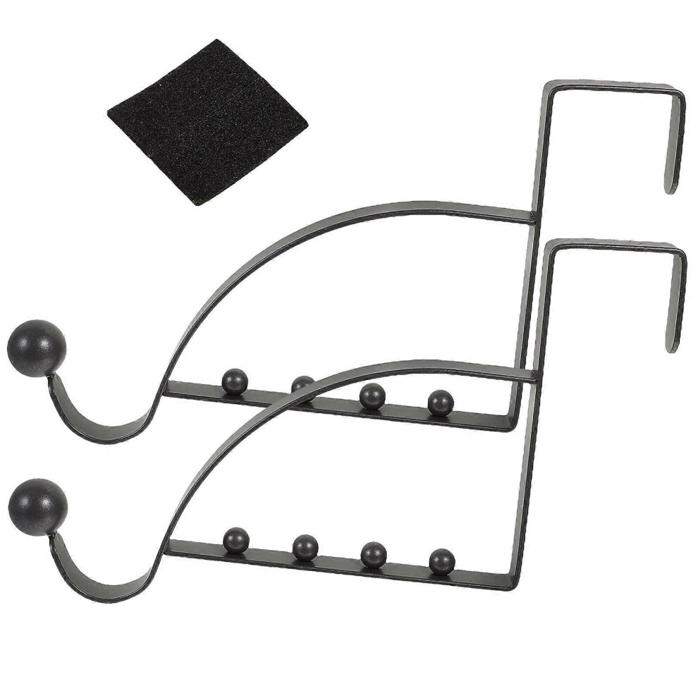 Kricely (As Show, One Size) 2Pcs Over The Door Hook Hanger Household Over Door Coat Hook Over Door Coat Bag Hook