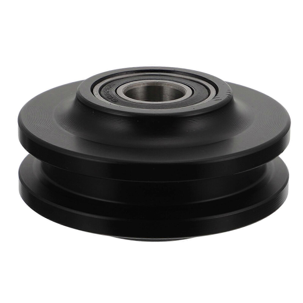 Kricely (As Show, One Size) 1Pc American Style Silence Barn Door Track Hanging Wheel Nylon Pulley (Black)