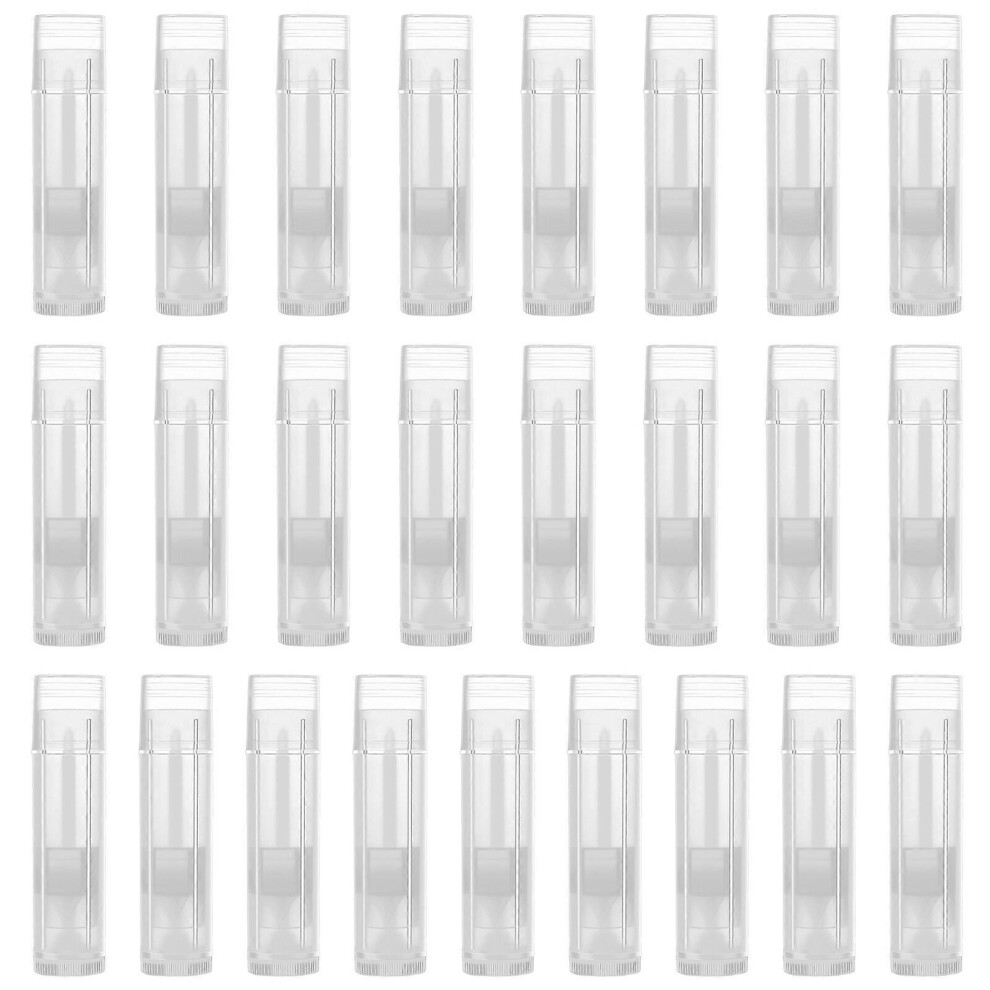 Kricely (As Show, One Size) 25Pcs Empty Lip Balm Containers Lipstick Tubes Lip Gloss Holder Tubes Refillable Diy Lip Gloss Tubes