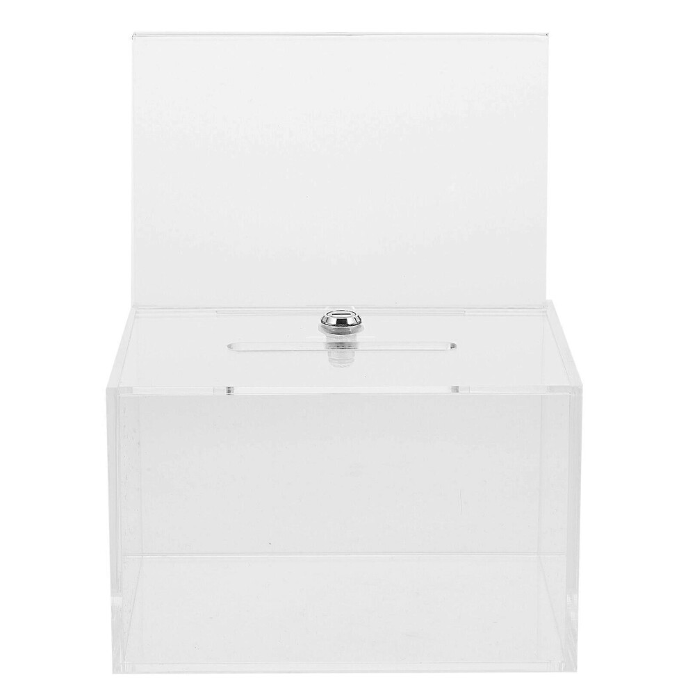 Kricely (As Show, One Size) Acrylic Donation Box Transparent Ballot Box Clear Suggestion Box Donation Box For Fundraising