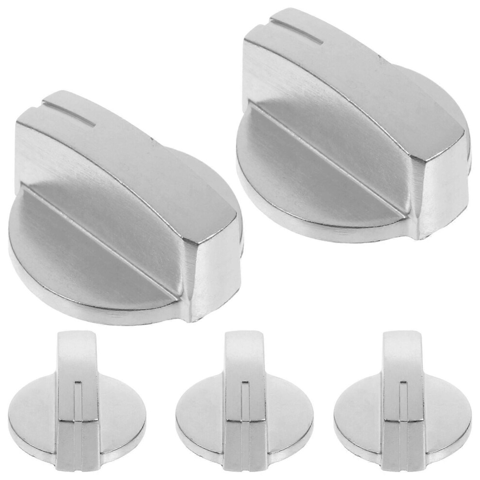 Kricely (As Show, One Size) 5Pcs Kitchen Gas Stove Control Switch Knobs Stainless Steel Gas Cooker Switches
