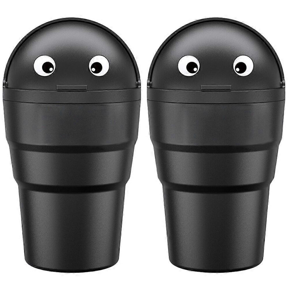 Kricely (As Show, One Size) 2Pcs Car Trash Can Mini Trashcan Automotive Cup Holder Garbage Can Organizer