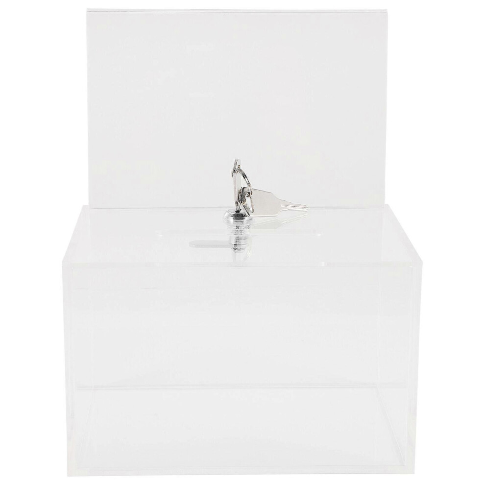 Kricely (As Show, One Size) Clear Donation Box Suggestion Box With Lock Complain Letter Box Donation Box For Fundraising