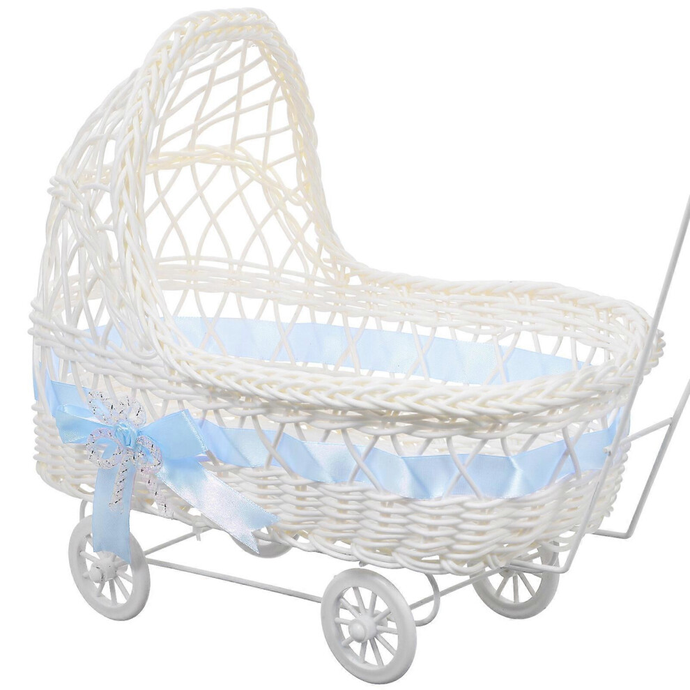 Kricely (As Show, One Size) Trolley Shaped Woven Basket Baby Shower Candy Basket Favors Basket Flower Basket Decor