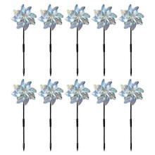 (As show, One size) 10PCS Bird Repellent Windmill Reflective Orchard Bird Scarer Garden Pinwheel