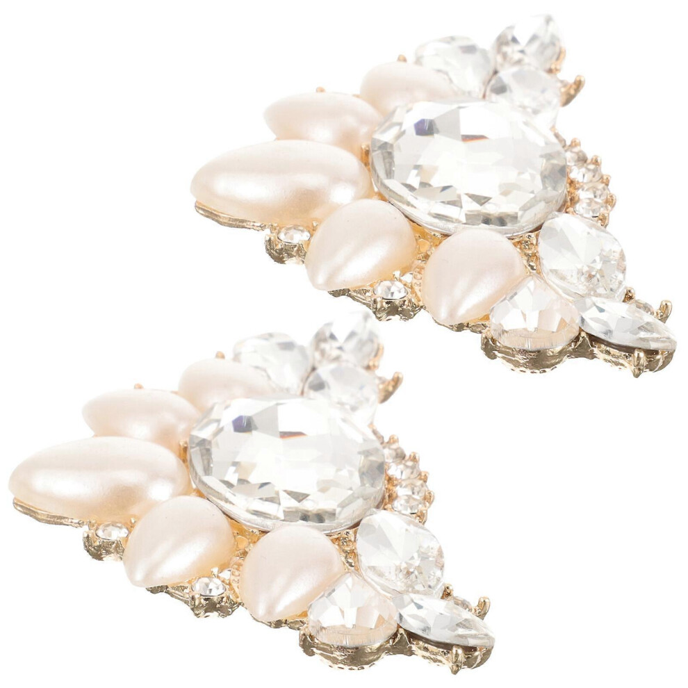 Kricely (As Show, One Size) 1 Pair Shoe Clips Wedding High Heel Rhinestone Clips Bride Shoe Clip Decorations