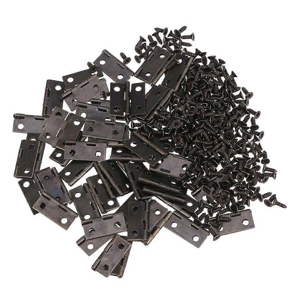 Kricely (As Show, One Size) 250Pcs Heavy Duty Hinge Automatic Self Closing Spring Hinges Creative Metal Hinge For Jewelry Box (50Pcs Hinge And 200Pcs Screws)