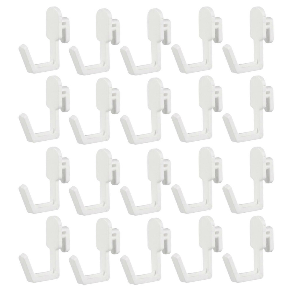 (As Show, One Size) 20Pcs Peg Board Hook Plastic J Style Display Hook Shelf Hanger Supplies 5451560053046