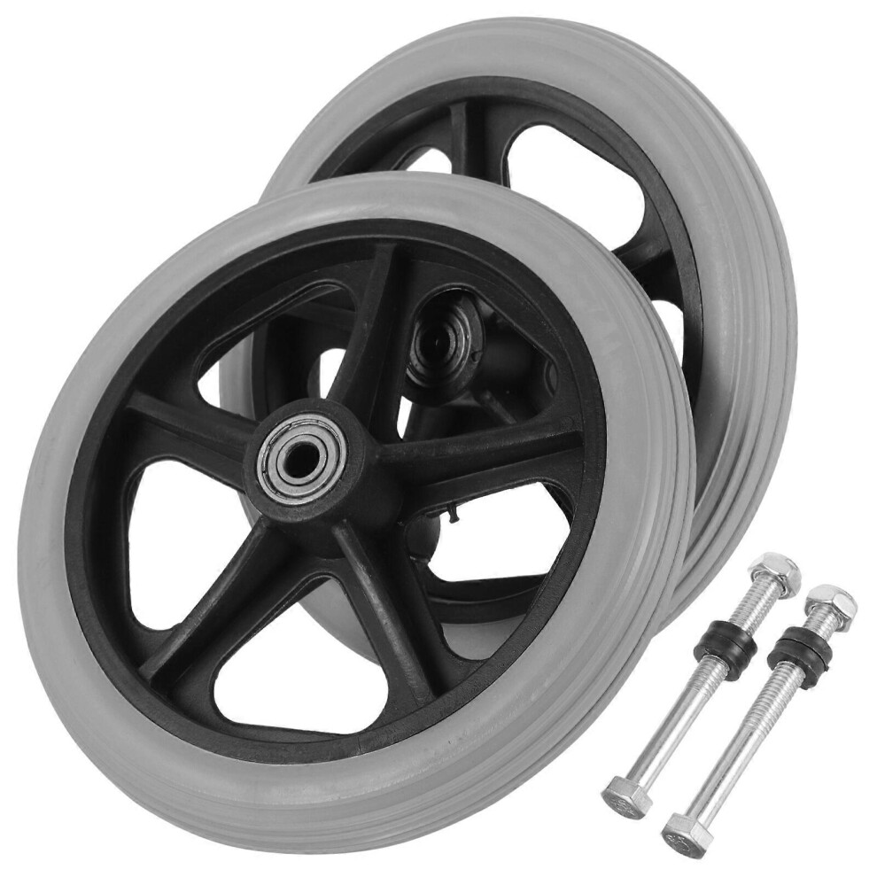 Kricely (As Show, One Size) 2Pcs Wheelchair Wheels Small Front Wheels Universal Wheel Replacements For Wheelchairs