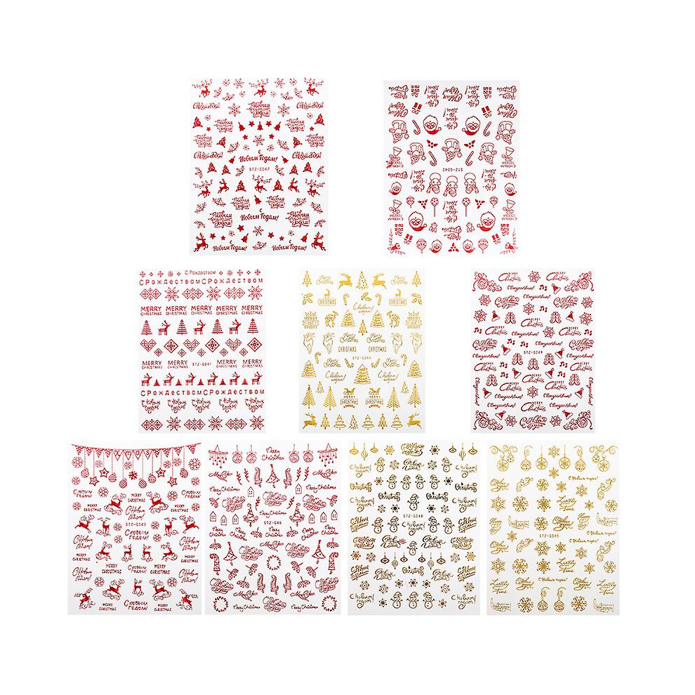 (As show, One size) 9sheets 3d Nail Decals
