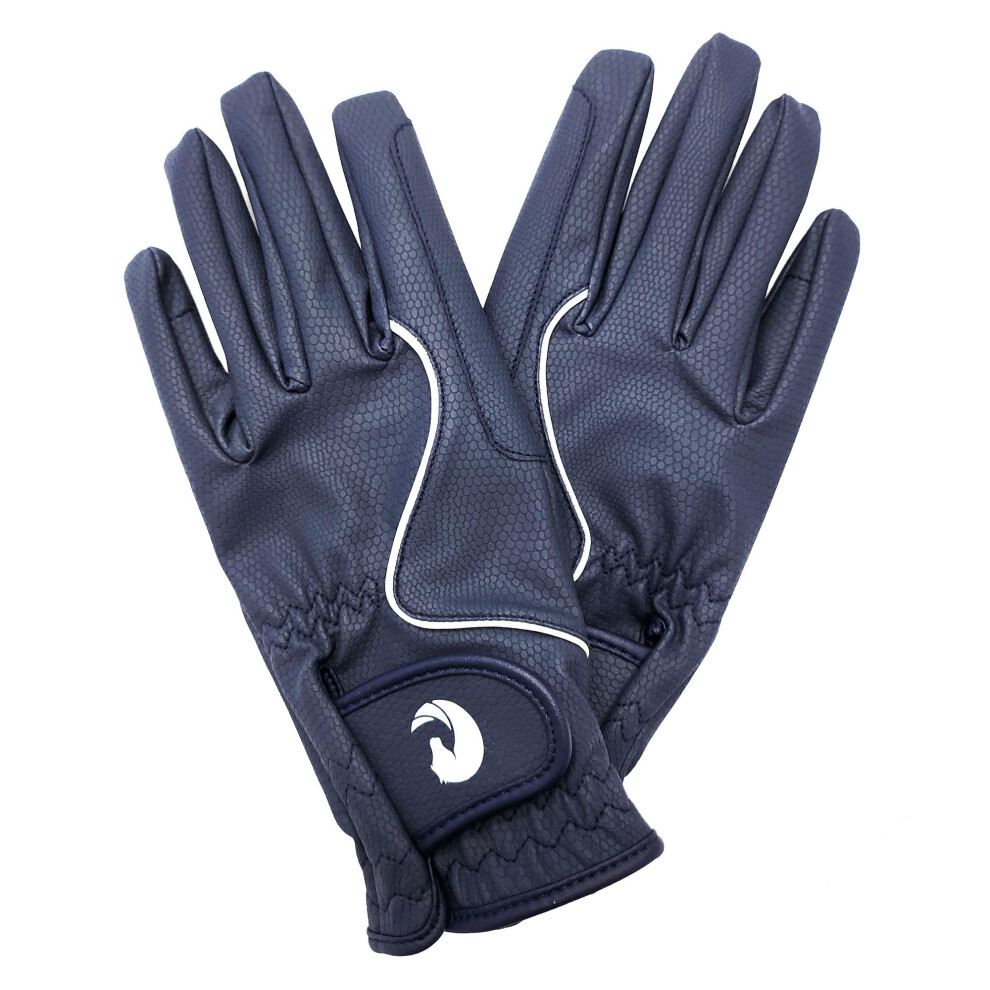 Coco Equestrian Blue (XS) Ladies Breathable Synthetic Leather Horse Riding Gloves