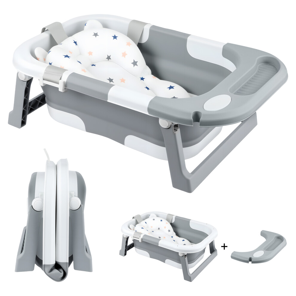Foldable Baby Bathtub Infant Tub with Seat Support Heat-Sensitive