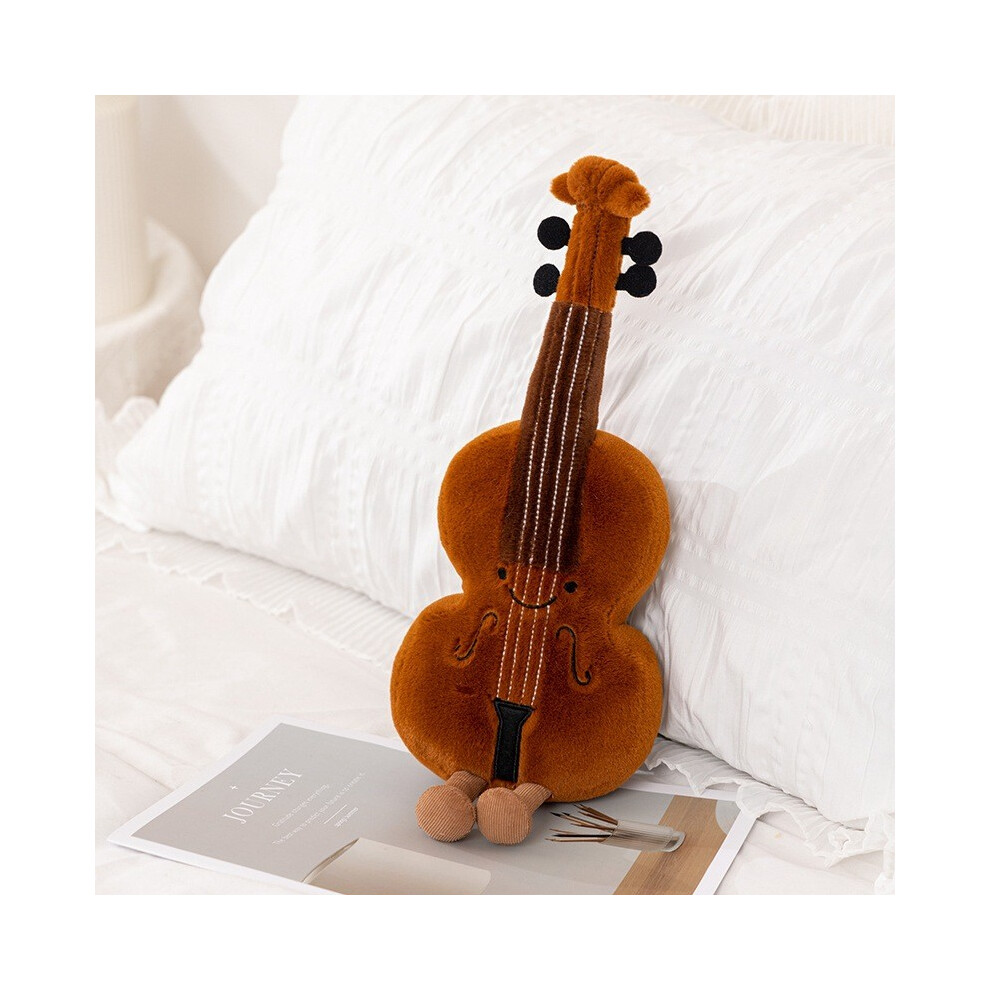 (Violin) Plush Instrument Musical Pillow With Guitar Violin Embroidery Gift Home Decor