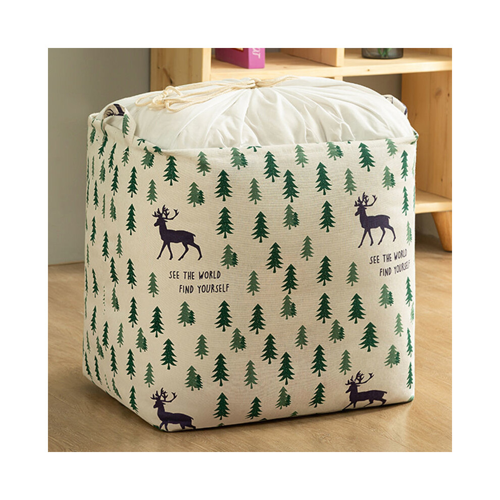 (Deer, 50x50x40cm) Dirty Large Capacity Laundry Hamper Foldable Storage Bin Quilt Bags Storage
