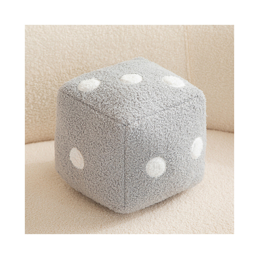 (Gray, 30cm) Plush Pattern Dice Toy Cute Cartoon Cushion With Pp Cotton Filling Office Home