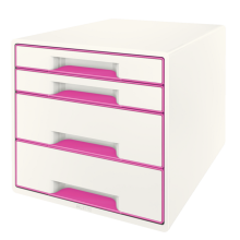 LEITZ Wow - Luetteloimisblokki - 4 laatikkoa - Vaaleanpunainen