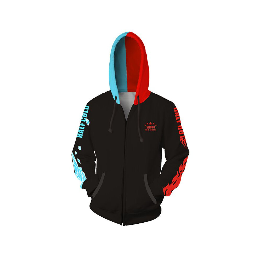 (Hoodie With Zipper, M) No My Boku Hero Academia Hoodies Todoroki Shoto Zip Up Outwear Coat Cosplay