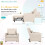 (Beige) YODOLLA Adjustable Sofa Bed Chair Sleep Armchair 3