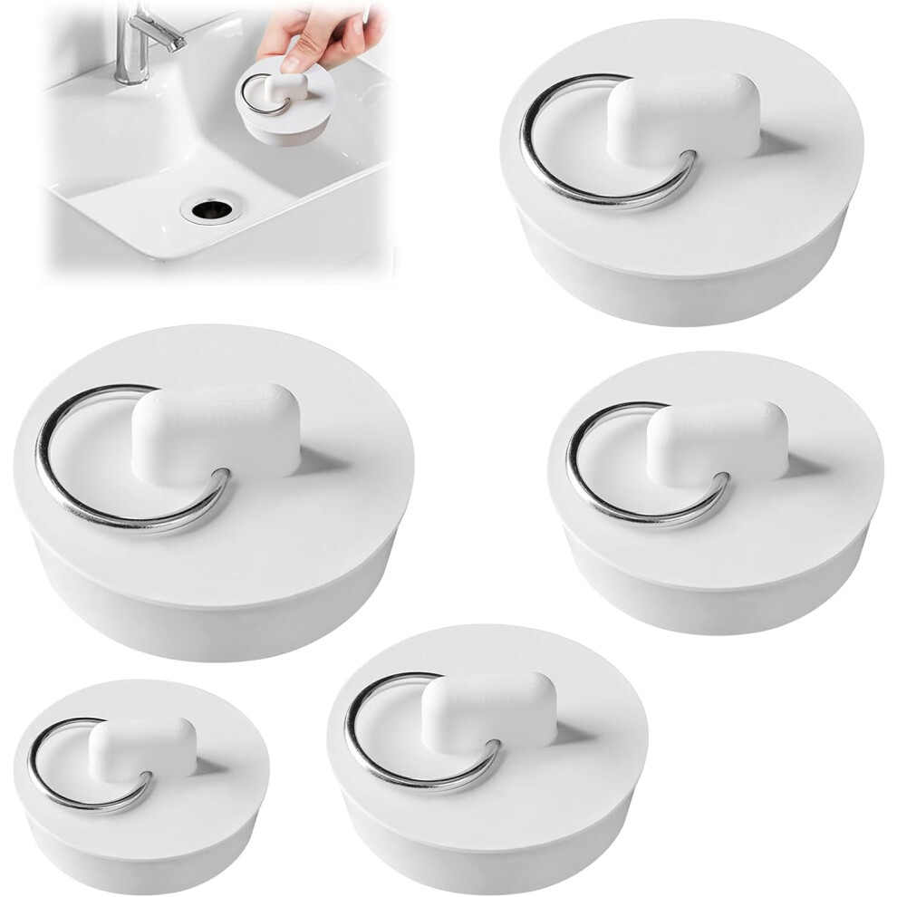5 Pcs Drain Stopper Sink For Bathtub Bath Tub Drain Stoppers Sink Bathtub Plug Rubber Kitchen Sink Plug Rubber Universal Bathtub Plug 749691199715