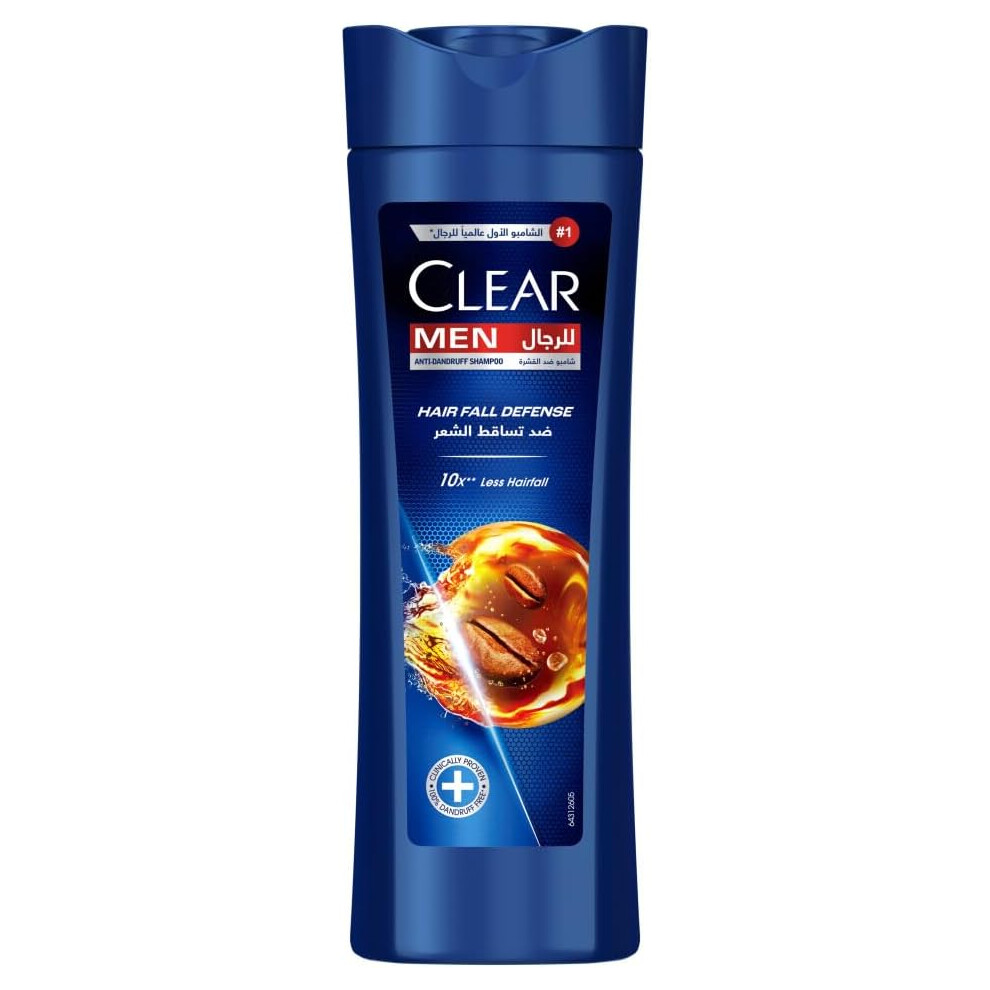 CLEAR Men Hair Fall Defense Anti-Dandruff Shampoo 400mL | 10X Less Hairfall | Fight Hair Fall with Advanced Formula | Nourishes Scalp