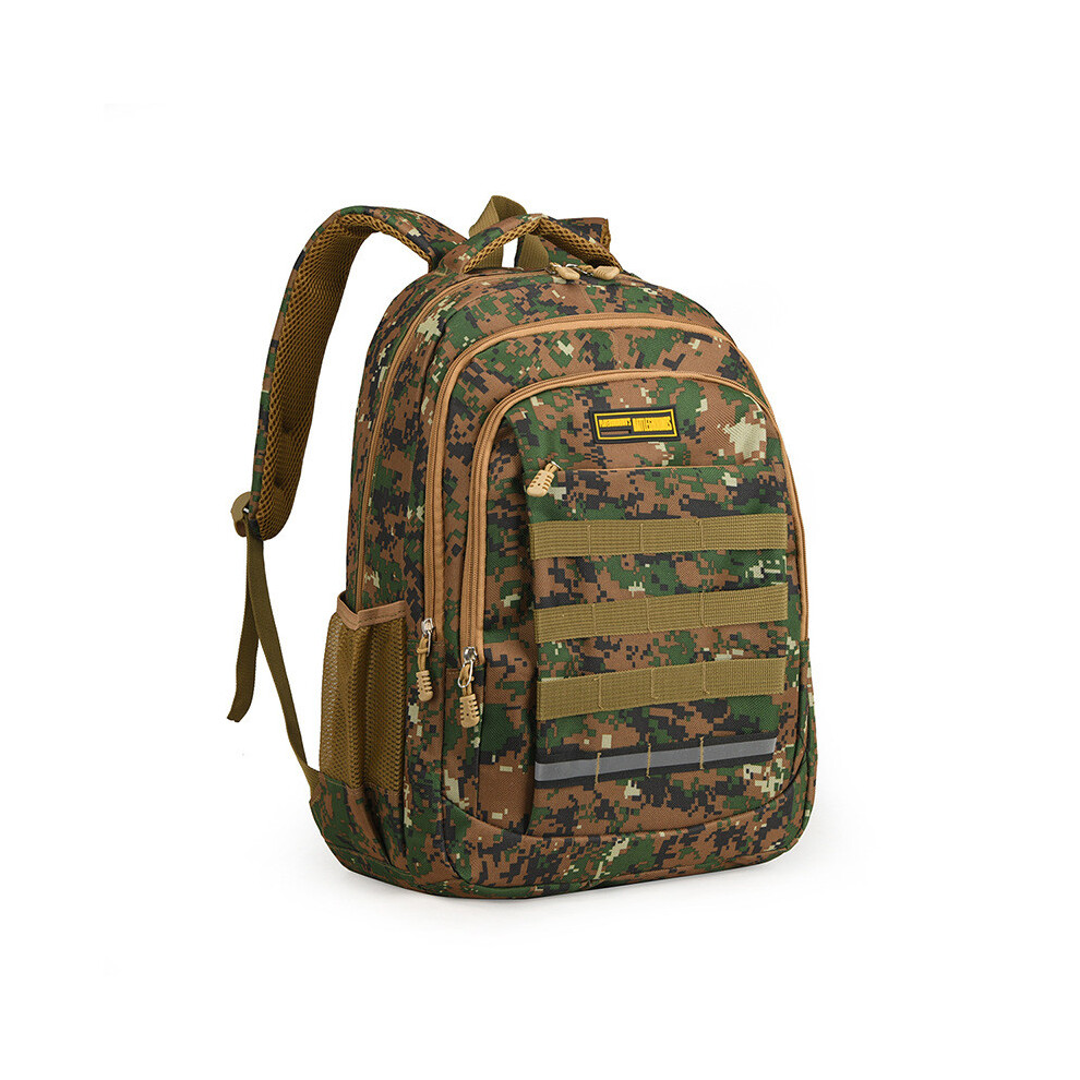 (Army Green) Unisex Backpack Camo Breathable 16in Laptop Compartment For Students Daily Bag