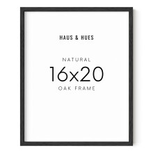 Haus and Hues 16x20 Black Oak Wood Frames Set of 1 - 16x20 Picture Frames for Wall, 16x20 Black Picture Frame, Poster Frame 16x20 Frames for Wall, 16
