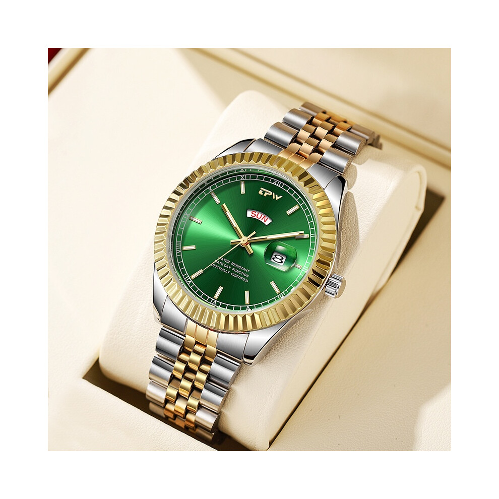 (StyleA) Miyota Quartz Japanese Movement Mens Watch With Large Dial Waterproof And Feature