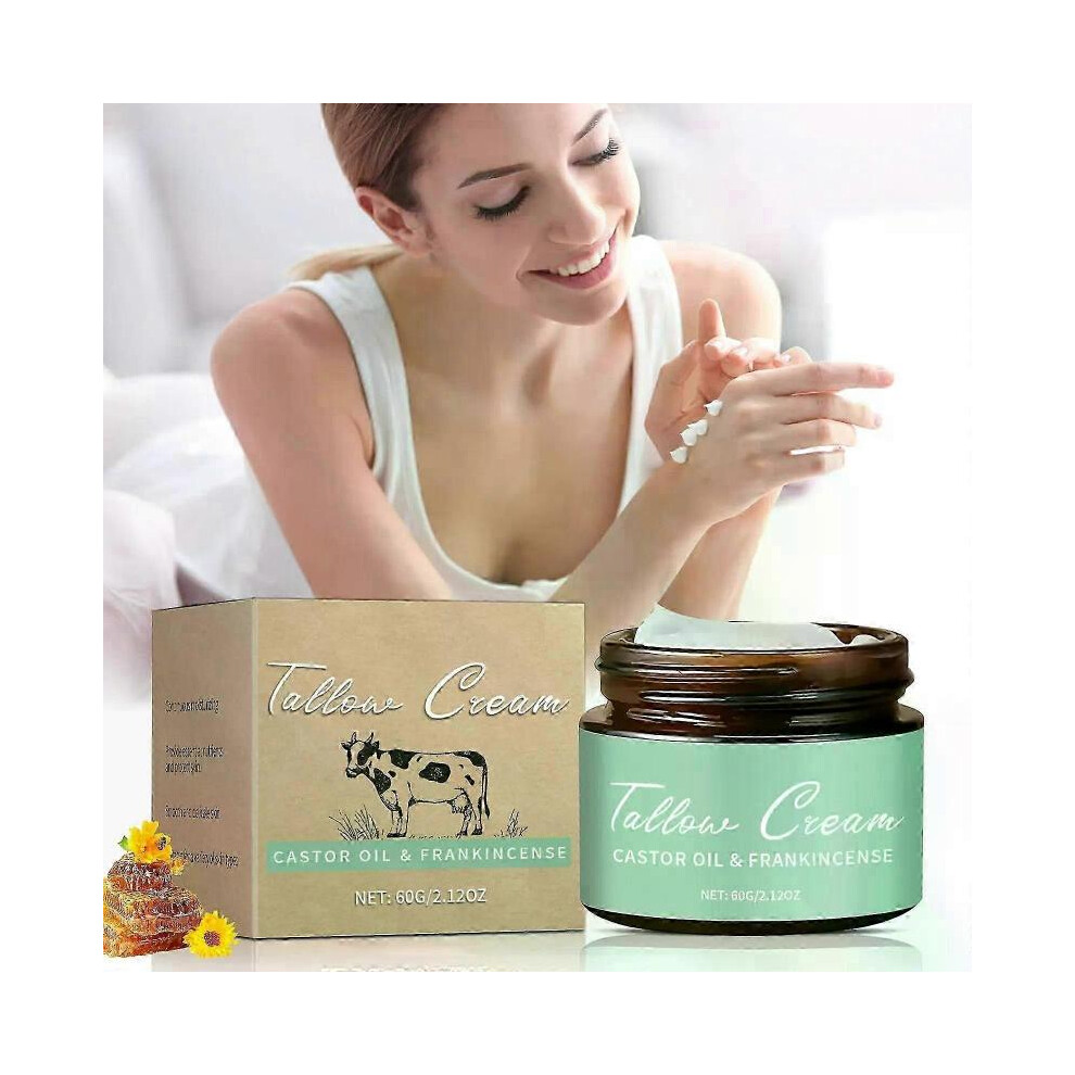 (3pcs) Grass-fed Beef Tallow With Frankincense Oil And Castor Oil, Grass Fed Beef Tallow For Skin,whipped Beef Tallow Frankincense Oil Castor Oil For