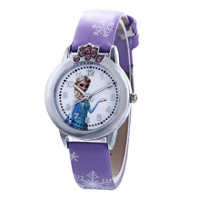 (purple)Orologio da polso carino cartone animato modello moda cinturino in pelle pu orologio al quarzo charm ragazzo ragazza trendy