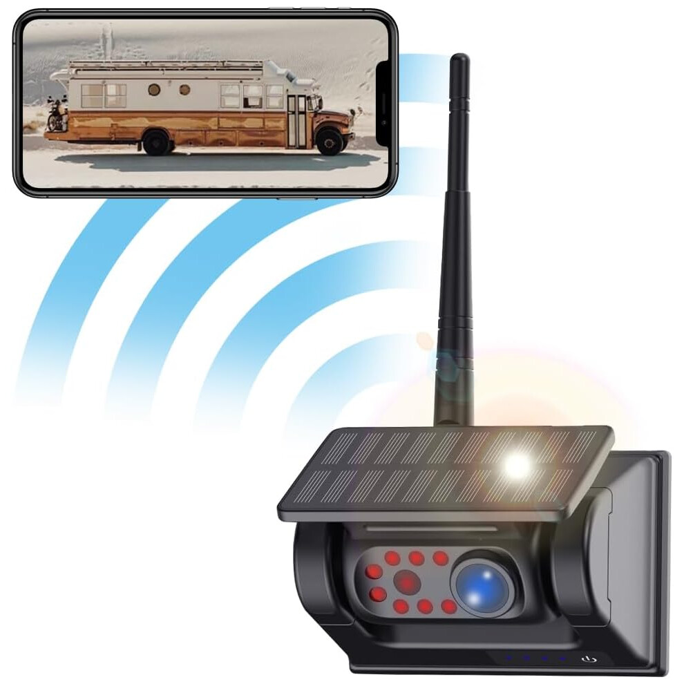 Wireless Backup Camera For Car Solar Wifi Magnetic Camera For Iphone, Front/Rear View Camera 1080P Waterproof, Rv Backup Camera 749691200435
