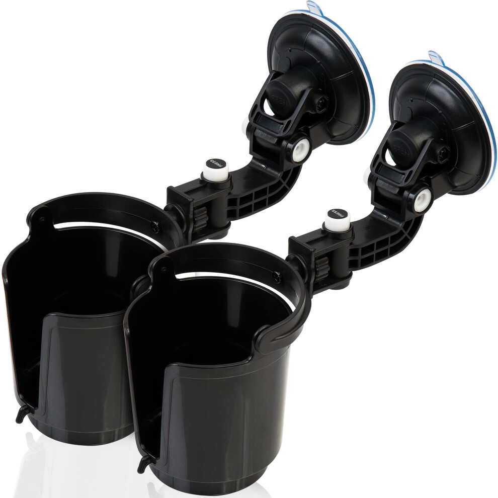 Zone Tech Recessed Folding Cup Drink Holder - 2-Pack Premium Quality Recessed Sturdy Folding Vehicle Adjustable Drink Cup Holder Black 850014897055