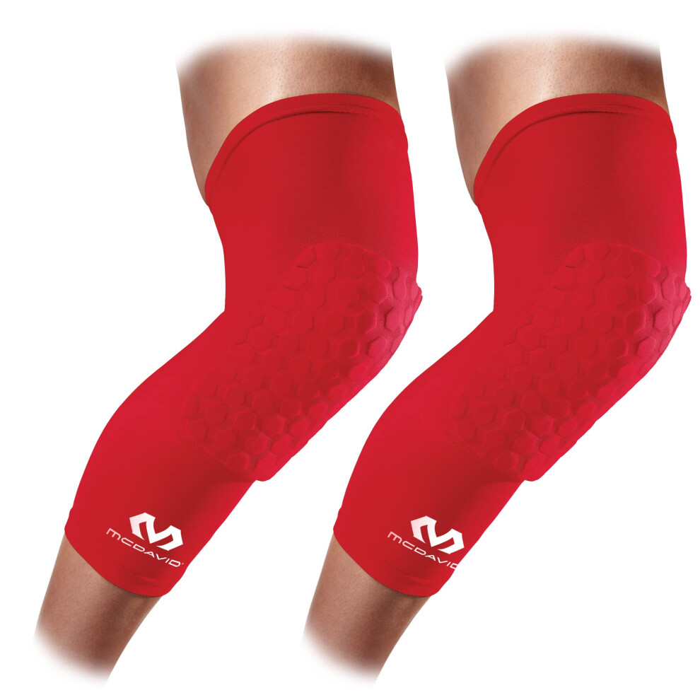 McDavid Hex Knee Compression Sleeves  Pull-On Padded Protection  Moisture Wicking 1 Pair-image-OPC-PFKQY8M-NEW
