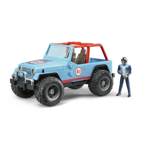Bruder Bruder Jeep Corredor Off-Road com Condutor Azul