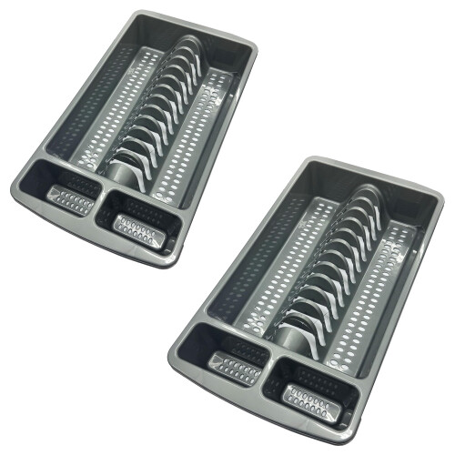 1 x Silver Dish Drainer Kitchen Sink Utensil Holder Drying Rack 1