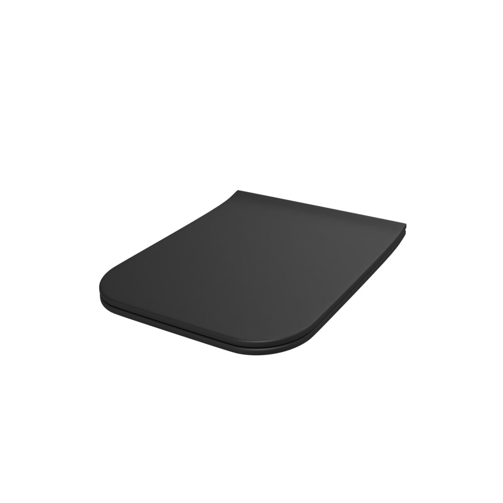 Nes Home Square Slim Soft Close Toilet Seat and Seat Cover Matte Black