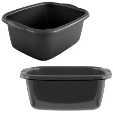 1 x 9.5 Litre Black Washing Up Bowl With Integrated Carry Handles