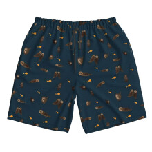 (An Otterly Adorable Pattern_10745) Famgem Men's Beach Shorts Hawaiian Swim Trunks with Pockets Quick Dry Board Swimwear Bathing Graphic Printed Suit for Surfing Lounge Running Gifts