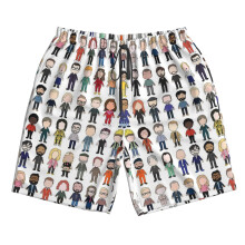 (Cast Poster Taskmaster First Ten Series_8286) Famgem Men's Beach Shorts Hawaiian Swim Trunks with Pockets Quick Dry Board Swimwear Bathing Graphic Printed Suit for Surfing Lounge Running Gifts